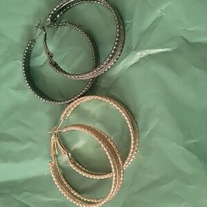 Elegant Gold and Black Hoop Earrings